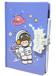 TECHNOCHITRA Space Astronaut Printed Secret Password Lock Diary For Kids, 160 Pages