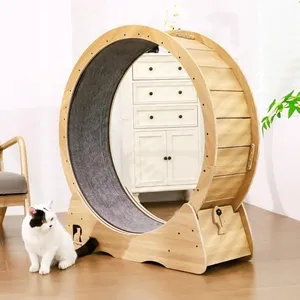 RYpetmia 43 Inch Large Cat Exercise Wheel for Indoor Cats, Silent Treadmill, Non-Tip Design, Safe & Quiet Cat Running Wheel, Easy to Assemble, Supports Cats Up to 55 lb