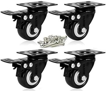 ENJUCOM 2 inch Swivel Caster with Safety Dual Locking Heavy Duty 600Lbs Set of 4 with Brake,150 LBS Per Caster,16 Tapping Screws