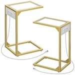 HOOBRO C Shaped End Table with Char