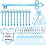 Geyoga 50 Sets Baby Shower Party Favors 50 Fancy Key Shape Pens It's a Girl/ Boy Key Gel Ink Pens 50 Thank You Cards Small Gift Cards 50 Organza Bags for Guests Gender Reveal Party Favors(Blue,Boy)