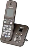 Panasonic KX-TG6821GA DECT Cordless Telephone with Answering Machine (Low Radiation, Eco Mode, Gap Telephone, Landline, Call Block) Mocha Brown