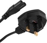 2 Pin Mains Power Cable Universal Fig Figure 8 UK Lead Compatible with HP Envy 4500 5530 5532 120 OfficeJet 4650 6968 6978 3830 Canon PIXMA MG2520 MG3220 MG3222 MG3520 MG5420 Printer | 3 Pin Wall 1.8m