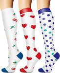 Knee High Compression Socks For Men & Women(8 Pairs)-Best For Running,Athletic and Travel -20-30mmHg (Large/X-Large)