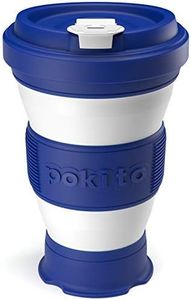 pokito Pop Up/Collapsible/Reusable/Eco-Friendly/Folding 3-Sizes-in-1 Travel Cup/Mug with Leak-Proof Lid for Hot and Cold Drinks (Fits in Pocket or Bag; Great Gift for Coffee or Tea Lovers), Blueberry