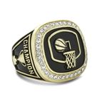 Express Medals 2024 Champion Basketball Trophy Ring in Sizes 6 to 11 with Award Display Stand Trophies Rings Girls Boys Mens Womens Youth Teen League Finalist Runner up, Metal, Cubic Zirconia