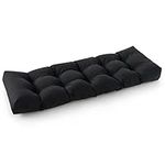 Giantex Outdoor Bench Cushion, 52 x 19.5 Inch Tufted Patio Cushion Pads for Garden Sofa Settee Couch, Thick Loveseat Cushion, Waterproof Patio Furniture Swing Cushion (Black)