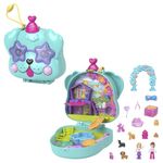 Polly Pocket Compact Playset, Doggy Birthday Bash with 2 Micro Dolls & Accessories, Travel Toys with Surprise Reveals