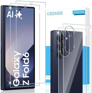 GEEMEE Compatible con Samsung Galaxy Z Fold 6/Z Fold6 Protector de Pantalla und Trasera de Vidrio Protector de Lente de cámara,【2 Pack+ 2 Pack 】 9H Alta Cristal Templado Película Vidrio Templado