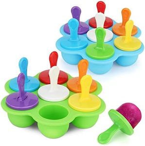 Molde Helados Silicona,2 piezas Reutilizable Poleras Helado,Molde Helado Silicona Bebe,Moldes para Helados para Bebés, Hielo, Chocolate, Paletas de Hielo, Helado (azul & verde)