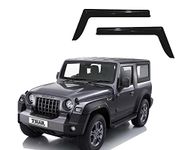 Kunj Autotech Door Visor Wind Rain Deflector Black Compatible for Mahindra Thar Type-2 2020 Onwards Set of 2 Pieces