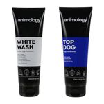 Animology White Wash & Top Dog Bundle - Dog Shampoo & Conditioner Brightening Moisturise Detangling