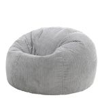 icon Kingston Large Bean Bag, Jumbo Cord Bean Bag, Dawn Grey, Bean Bag chair for Adults with Filling Included, Comfortable Lounging Chair for All Ages