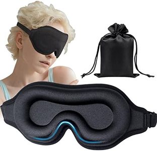 Sleep Eye Mask for Women Men 3d, No Pressure Eye Mask for Eyelash Extension, Blackout Sleep Mask with Adjustable Strap, Breathable & Soft Eye Covers for Sleeping,Travel, Yoga, Airplane,Black
