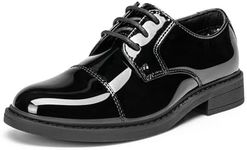 Bruno Marc Boy’s Dress Oxford Formal Shoes,Size 11 Little Kid,Black-Pat,SBOX211K