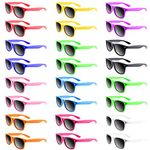 TUPARKA 24 Pack Neon Colors Sunglasses Party Favors Goody Bag Fillers Bulk Pool Party Toys（11 Colors）