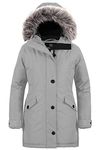 Wantdo Women's Puffer Jacket Outdoor Long Winter Coat Parka Gray 2XL