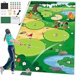 VATOS Golf Chipping Game Mat with Club, Indoor Outdoor Games for Adults and Family Kids Outdoor Play Equipment Stick Chip Game Indoor Golf Set Backyard Games Outdoor Toys for Kids