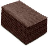 COTTON CRAFT Amazing Kitchen Towels -12 Pack- 100% Cotton Euro Café Waffle Weave Dish Towels Set - Soft Absorbent Quick Dry Low Lint - Reusable Terry Pantry Bar Cleaning Cloth - Large 16x28- Chocolate