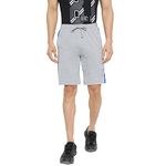 Van Heusen Athleisure Men Knit Shorts - Cotton Rich - Smart Tech, Easy Stain Release, Anti Stat, Ultra Soft, Moisture Wicking Grey Melange