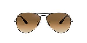 Ray-Ban RB3025 Classic Aviator Sunglasses, Gunmetal/Clear Gradient Brown, 58 mm