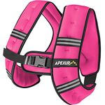 APEXUP Weighted Vest Men 5lbs Weights with Reflective Stripe, Weighted vest for Women Workout Equipment for Strength Training Running (Pink)