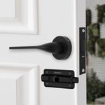 Plantex Brass Pearl Mortise Door Lock for Balcony and Bathroom Door Lock/Keyless Pull Handle Set with Baby Latch (7060, Z-Black)