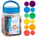 edx education Transparent Counters - Mini Jar - Colorful, Plastic Counters - Light Box Accessory - Sensory Play - Math Manipulative