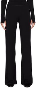 Bleusalt The Cindy Pant | Women's Mid-Rise Straight Leg Lounge Trousers | Soft Modal Stretch with Pockets Black 4