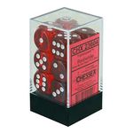 DND Dice Set - Chessex D&D Dice - 16mm Translucent Red & White Plastic Polyhedral Dice Set-Dungeons and Dragons Dice Includes 12 Dice – D6