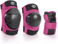 DA - Adult and Child Knee, Elbow, and Wrist Guards, Suitable for Bicycles, ice Skating, Roller Skating, Skateboarding, and Scooters Rose Red