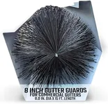 GutterBrush Commercial Gutter Guard 8 Inch - 15 Ft - DIY Leaf Filter, No Tools Needed - Prevents Clogs, Fits Metal Building Gutters, Schools, Churches, & More
