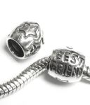 Queenberry Sterling Silver Best Friend Focal Bead Charm For European Jewelry Story Charm Bracelets