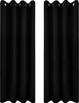 Utopia Bedding Blackout Curtains Grommet Thermal 2 Panels Drapes [Black, 46 x 72 Inches] Sound Insulated Curtain for Bedroom and Living Room (117x183 cm)