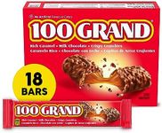 100 Grand Crispy Milk Chocolate with Caramel, Full Size Individually Wrapped Candy Bars, 1.5 oz each, Bulk 18 Count Box