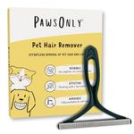 PawsOnly | Pet Hair Remover for Carpet, Furniture, Car, Sofa, Stairs, Clothes | Dog & Cat Fur Scraper Tool | Double Sided Plastic Brush | Reusable & Portable | Handheld Fluff Rake (Green)