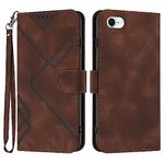 Mavis's Diary Flip Cover for iPhone SE 2020| iPhone 8| iPhone 7| iPhone 6 Case Wallet, Men Women Stylish PU Leather Folio Shell Protective Bumper Card Holder Magnetic Folding Lanyard Case (Brown)