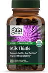 Gaia Herbs Milk Thistle - Liver Supplement & Cleanse Support for Maintaining Healthy Liver Function* - 120 Vegan Capsules (40-Day Supply)