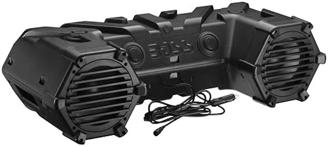 BOSS Audio Systems ATVB95LED ATV UTV Sound System - 8 Inch Full Range Stereo Speakers, 1.5 Inch Tweeters, IPX5 Weatherproof, Built-in Amplifier, Bluetooth Remote, Light Bar, Storage Compartment