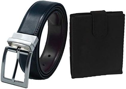 Ashford Ridge reversibile nero/marrone della cintura in pelle e portafogli Set regalo per gli uomini (dimensioni 81cm - 91cm vita)