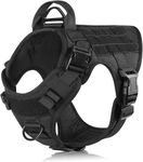 WapaW Dog Tactical Harness No-Pull Pet Harness Adjustable Outdoor Pet Vest Military Standard Material Vest for Dogs Easy Control for Medium Large Dogs (Medium, Tactical Black)