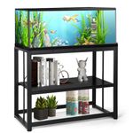 VOWNER 40 Gallon Fish Tank Stand - Metal Aquarium Stand, 36.6" x 18.5" x 29.5" Adjustable Heavy Duty Reptile Tank Stand, Adjustable 2-Tier Fish Tank Rack Shelf for Home Office, Tank not Included