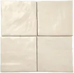 Beige Glossy Matte Ceramic Tile – Zellige Style 4" x 4" Square – 60-Pack Covers 6.46 Sq Ft – Not Peel & Stick Wall Tile for Bathroom Shower Kitchen Backsplash – Easy-Clean Indoor Tile