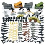 Custom Military Army Weapons and Accessories Set LEGO Compatible •_ÎMinifigure Accessories - Hats, Weapons, Tools, Modern Assault Pack Military Building Blocks Toy