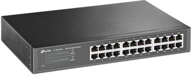 TP-Link TL-SG1024D 24-Port Gigabit Desktop/Rackmount Network Switch，24 * 1000 Mbps RJ45 ports, Auto-MDI/MDIX and Auto negotiation, Loop Prevention, Isolation Mode, Steel Case Ethernet Splitter