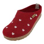 HAFLINGER Women's Grizzly Cuoricini Slippers, Rubin, 7.5 UK