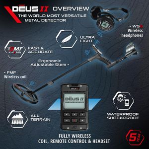 XP Deus II Metal Detector with 11" Search Coil – Waterproof
