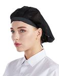 Nanxson 3pcs Chef Hat Kitchen hat Food Service Hair Nets Cooking Chef Cap CF9060 (Black, 3)