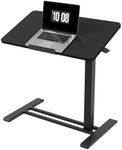 FLEXISPOT H7 PRO Mobile Standing Desk Adjustable Overbed Table Pneumatic with Wheels 90°Tiltable Portable Laptop Desk Rolling Computer Cart Foldable Bedside Table(31.5" W x 17.7" D D, Black)