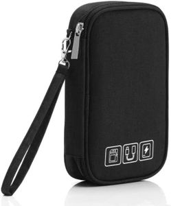 Electronic Accessories Bag, Travel Accessories Gadget Storage Bag Universal Travel Bag for Small Electronics and Cables, Adapter, Battery and More,Power Bank, Mouse,iPad, Phone (Black)